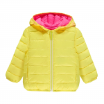 Dvipusė striukė mergaitei, geltona-rožinė, Brums