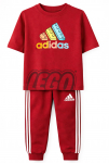 Komplektas berniukui su mar&scaron;kinėliais ir kelnėmis &bdquo;Adidas: LEGO&rdquo;, vy&scaron;nių spalvos