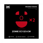 X-Raypad Obsidian Mouse Feet | Red, x2, BenQ Zowie EC1-CW & EC2-CW & EC3-CW