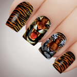 Vandeniniai lipdukai nagams "Tigers"
