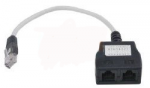 Tinklo kabelio daliklis UTP 5 cat. Ethernet/ISDN, 1x 8-pin to 2x 4-pin