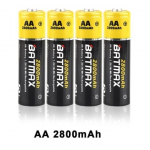 4 vnt AA Batmax kraunami akumuliatoriai 2800 mAh talpos
