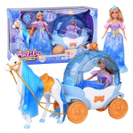 Pasakų princesė lėlė su balių suknele + karali&scaron;kas karietos arklys ZA5705