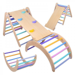 Medinis namų žaidimų aik&scaron;telės laipiojimo rinkinys vaikams 3in1 ZA5389