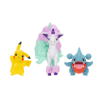 POKEMON Gible, Pikachu ir Galarian Ponyta veiksmo figūrėlės, 3 vnt, PKW4097