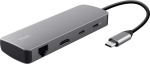 Trust 25672 interface hub USB Type-C Grey