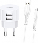 Usams Charger t20 2XUSB 2,1A USB-C Kable Round