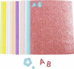Creativ Company - Foam Sheets, size 14x25 cm, thickness 2 mm, pastel colours, 12 sheet/ 1 pack (790483)