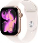 Apple Watch Series 11 GPS 46mm Rose Gold Aluminium Case with Light Blush Sport Band - S/M