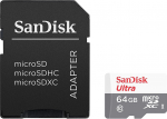 Sandisk Ultra microSDXC 64GB + SD Adapter 100MB/s Class 10 UHS-I