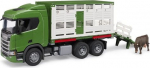 Bruder Vehicle Scania Super 560R Container with a cow figure