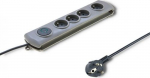 Qoltec Surge protector Quick Switch 4socket 2,5m gray