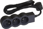 Legrand 16A 3680W 3x2P+Z extra-flat power strip extension with 1.5m cord - black and dark gray