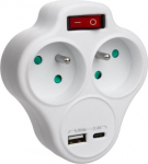 Maclean Splitter dual socket x2 USB MCE336 type E