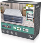 Bestway Tritech Air Mattress Queen with Built-in AC Pump and Antimicrobial Coating 2.03 m x 1.52 m x 51 cm