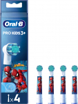 Oral B - Pro Kids Toothbrush Heads Featuring Spiderman - White - 4 count