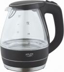 Adler Kettle Adler | Kettle | AD 1224 | Standard | 2000 W | 1.5 L | Glass | 360&deg; rotational base | Black