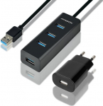 Axagon I/O HUB USB3.0 4PORT CHARGING/W/AC 1.2M HUE-S2BP AXAGON