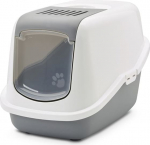 Savic Nestor White-Grey - Covered Cat Litter Box - 56x39x38.5 cm - 1 pc