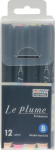 Permanentiniai markeriai teptukiniu antgaliu Marvy Le Plume Permanent #3000-12B, 12 vnt.