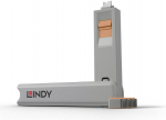Lindy USB Type C Port Blocker Key - Pack of 4 Blockers, Orange