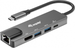 Equip USB-C 5 in1 Multifunction Adapter, HDMI, Gigabit LAN, USB 3.2 GEN1, 100W USB PD