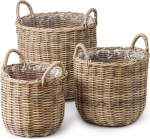 Scandinavian Collection - Rattan Planter Baskets - Natural - Set of 3
