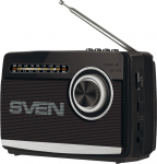 Sven Speaker SVEN SRP-155, black (3W, Bluetooth, FM/AM/SW, USB, microSD, flashlight, battery)