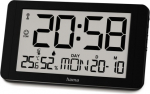 Hama Wall clock black cuba digital