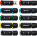 Intenso 3511561 USB flash drive 8 GB USB Type-A 2.0 Black, Red, Green, Transparent, Yellow, Blue