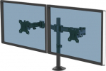 Fellowes Reflex Dual Monitor Arm - Dual Monitor Mount for 8KG 27 Inch Screens - Adjustable Monitor Desk Mount - Tilt 45&deg; Pan 180&deg; Rotation 360&deg;, VESA 75 x 75/100 x 100 - Black