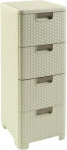 Curver BOOKCASE WITH 4 DRAWERS 4x14L /CREAM