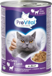 Prevital Cat Food with lamb and turkey in jelly - wet food for cats - 415g