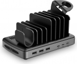 Lindy 73436 charging station organizer Freestanding Aluminium, Plastic Black, Grey