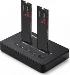 Qoltec Stacja dokująca dysk&oacute;w SSD M.2 NVMe| PCIe | USB-C | 20Gb/s | DUAL 2 x 8TB | klonowanie offline