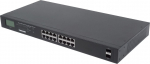 Intellinet 16-Port Gigabit Ethernet PoE+ Switch with 2 SFP Ports, LCD Display, IEEE 802.3at/af Power over Ethernet (PoE+/PoE) Compliant, 370 W, Endspan, 19" Rackmount