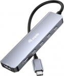 Equip USB-C 6 in 1 Multifunctional Adapter, HDMI 4K/60Hz, USB-C Gen2 x 4 (10Gbps), 100W USB PD