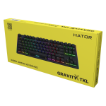 Hator HTK550US Gravity X TKL Orange Black, OEM profile ANSI (white-black keycaps) EN