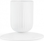 K&auml;hler - Hammersh&oslash;i Block Candle Holder - White - 9.5 cm H x 5 cm D