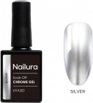Nailura - Chrome Base Silver Gel - Silver - 10 ml