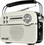 Sven Speaker SVEN SRP-500, white (3W, Bluetooth, FM/AM/SW, USB, microSD, AUX, battery)