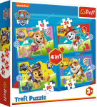 Trefl PAW PATROL 4 dėlionių rinkinys &bdquo;&Scaron;uniukai-patruliai&ldquo;