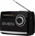 Sven Speaker SVEN SRP-535, black (3W, FM/AM/SW, USB, microSD, flashlight, battery)