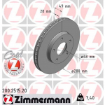 Stabdžių diskas ZIMMERMANN 200.2515.20