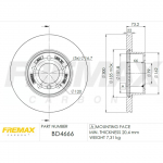 Stabdžių diskas FREMAX BD-4666