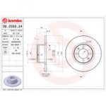 Stabdžių diskas BREMBO 08.2559.24