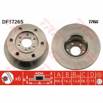 Stabdžių diskas TRW DF1726S