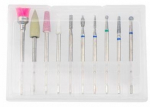 Nail Drill Bits Set 10pcs Diamond Quartz Wool , Mod. DB-01