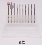 Nail Drill Bits Set 10pcs Diamond Quartz Wool , Mod. DB-04B