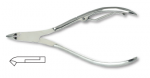 Cuticle nipper, carbon steel, nickel plated, gilded handles, size 10cm, blades 7mm